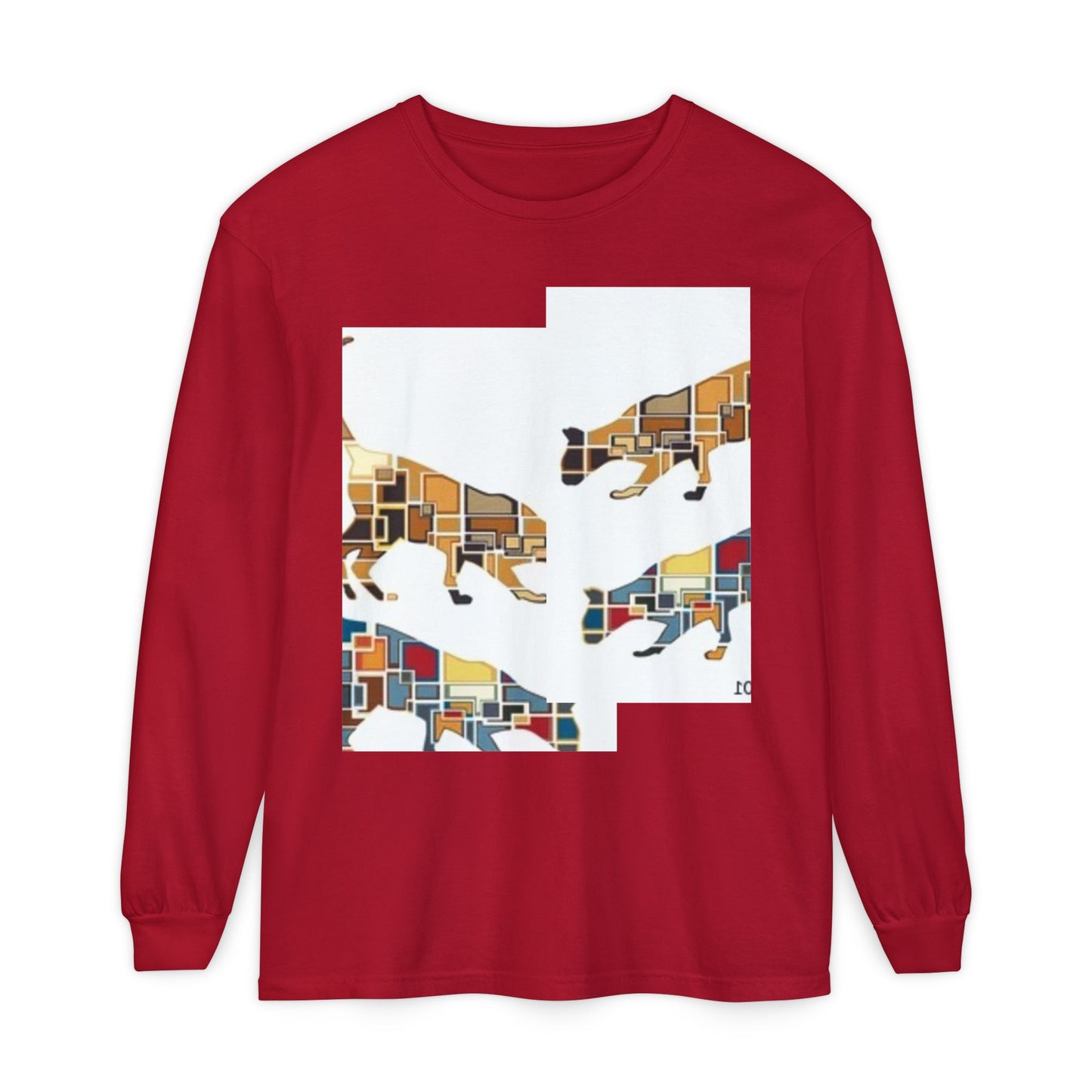 Artful Cat Silhouette Long Sleeve T-Shirt - Perfect for Animal Lovers