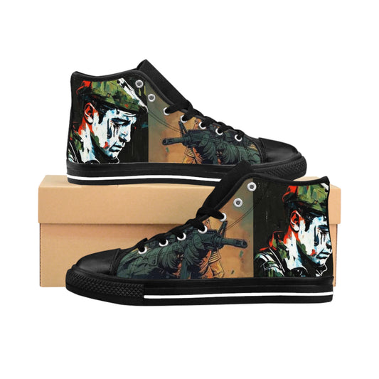 Artistic Graphic Sneakers for Men - Unique High-Top Street Style
