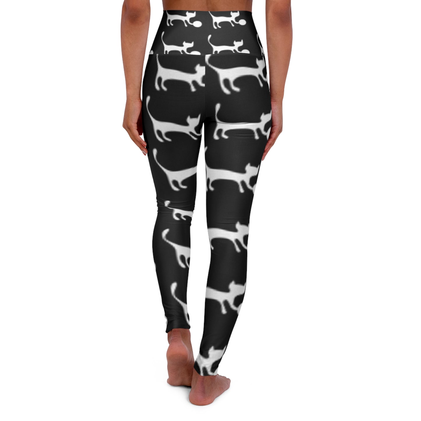 Black Cat High Waisted Yoga Leggings for Pet Lovers