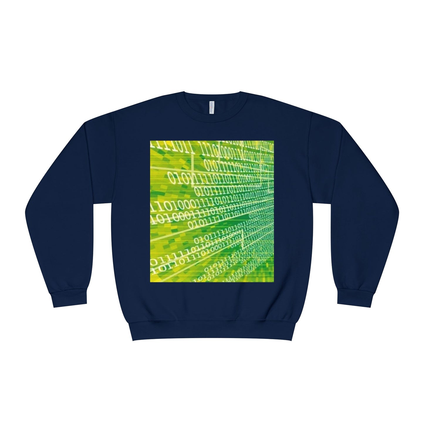 Binary Code Inspired Unisex Crewneck Sweatshirt - Tech Vibe for Cyber Enthusiasts