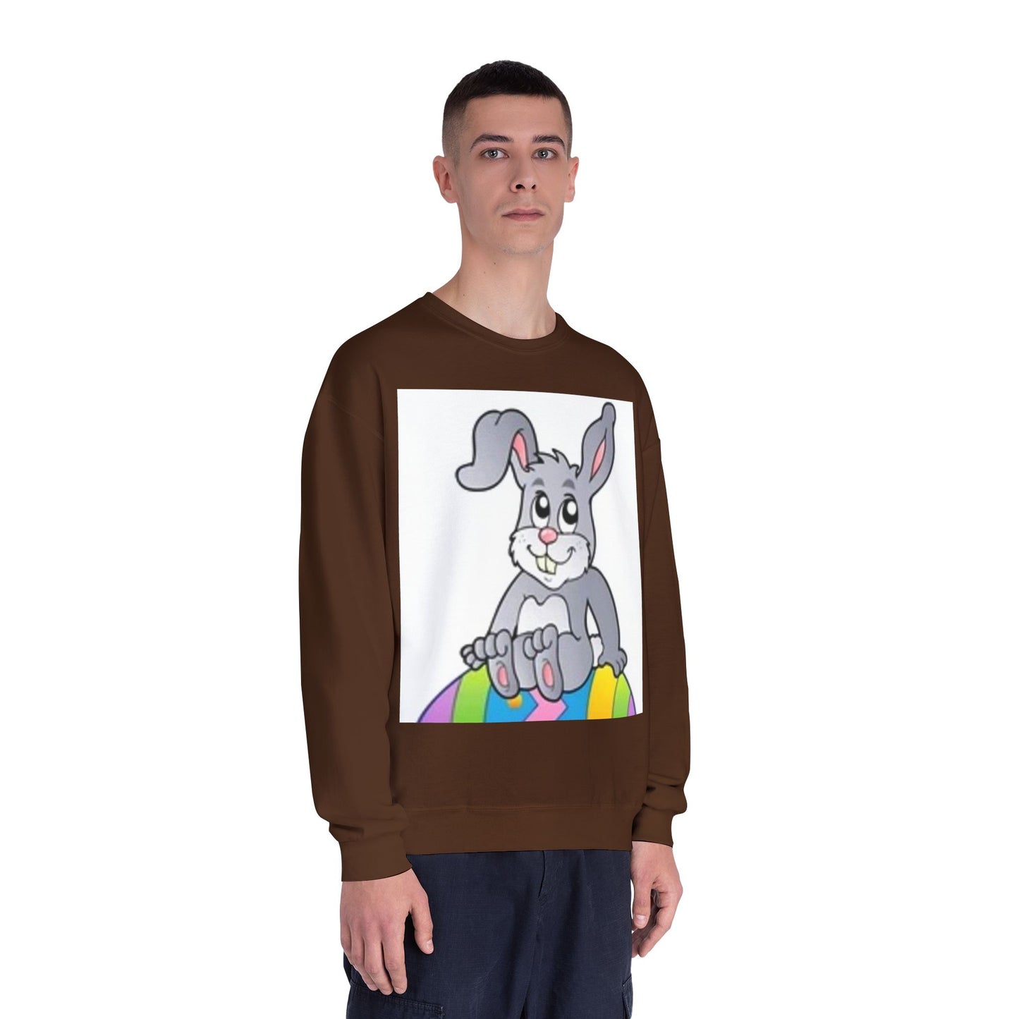 Cozy Rabbit Graphic Crewneck Sweatshirt - Perfect for Spring Celebrations