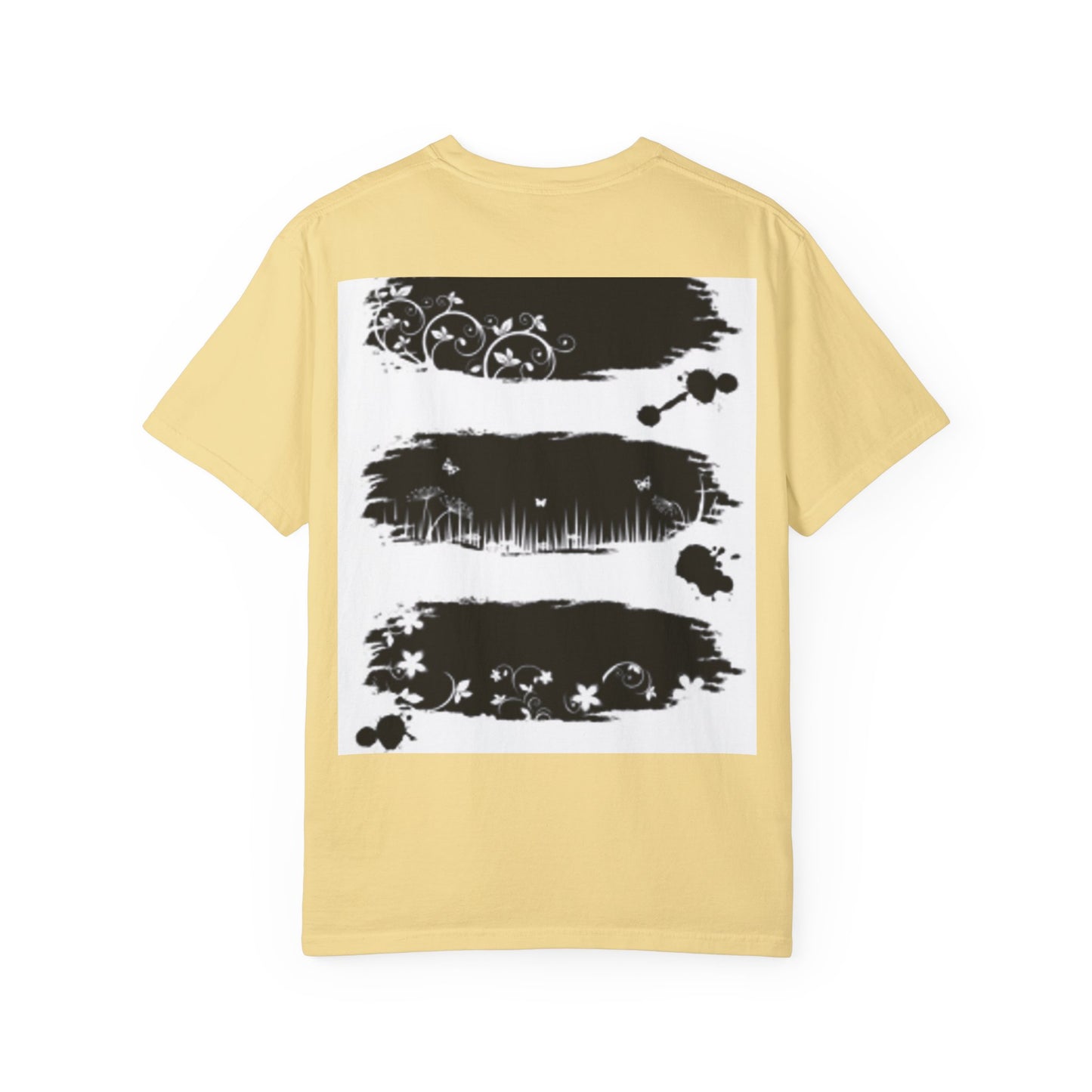 Artistic Unisex Garment-Dyed T-Shirt with Floral Design