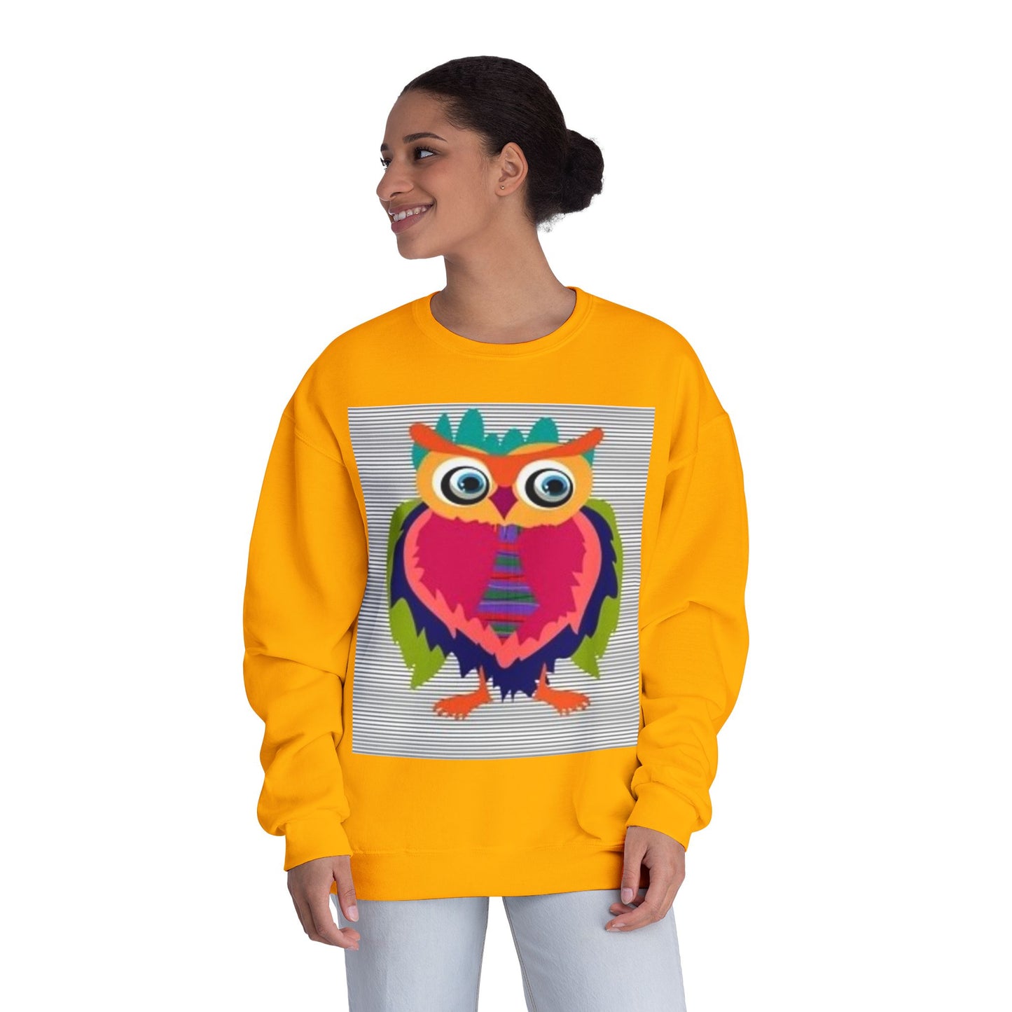 Colorful Owl Sweatshirt - Unisex Crewneck
