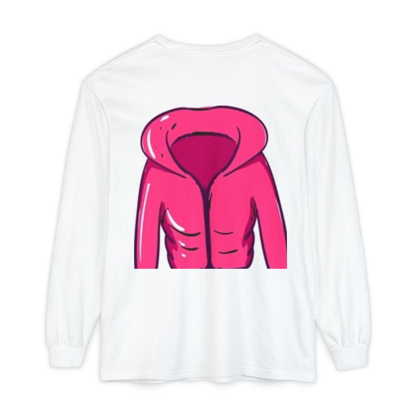 Unisex Garment-Dyed Long Sleeve T-Shirt - Cute Hoodie Print for Casual Wear