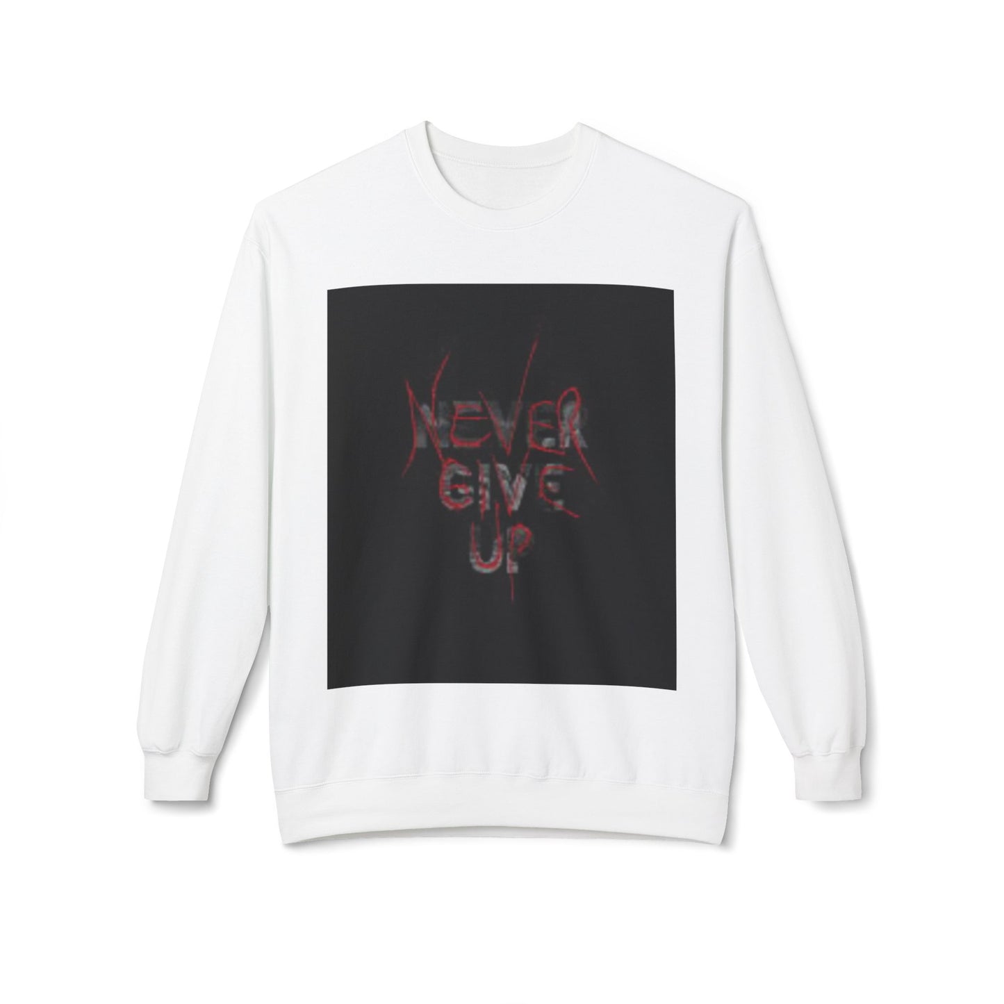 Motivational 'Never Give Up' Crewneck Sweatshirt - Unisex Midweight Fleece