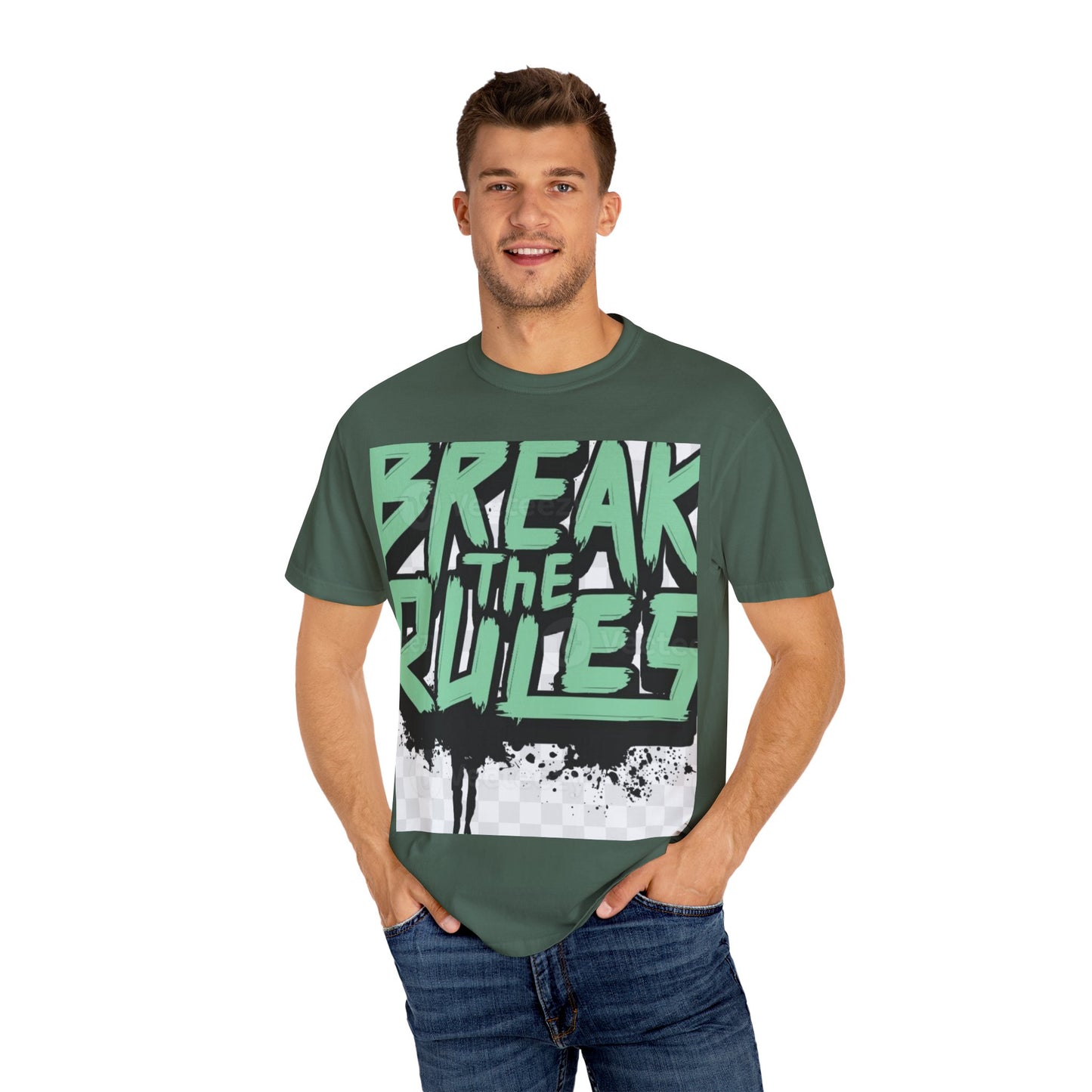 Unisex Garment-Dyed T-shirt - "Break the Rules" Graphic Tee for Creative Spirits