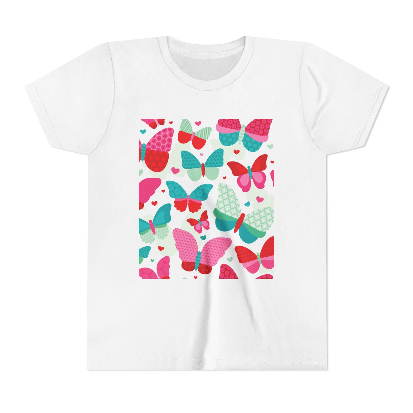 Colorful Butterfly Youth Short Sleeve Tee - Fun & Playful Design for Spring Celebrations