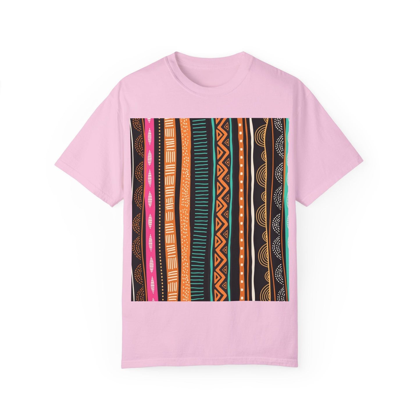 Vibrant Graphic Unisex T-Shirt - Colorful Tribal Stripes Design