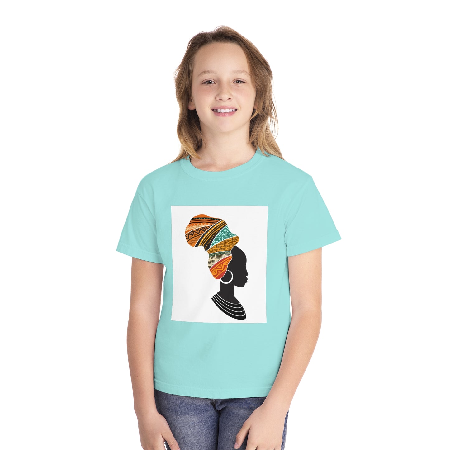 Youth Midweight Tee - African Heritage Design for Creative Kids