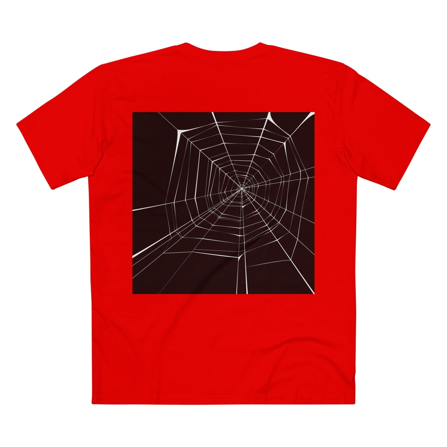 Geometric Deer & Spider Web Adult Staple Tee - Nature-Inspired Graphic T-Shirt for Outdoor Enthusiasts
