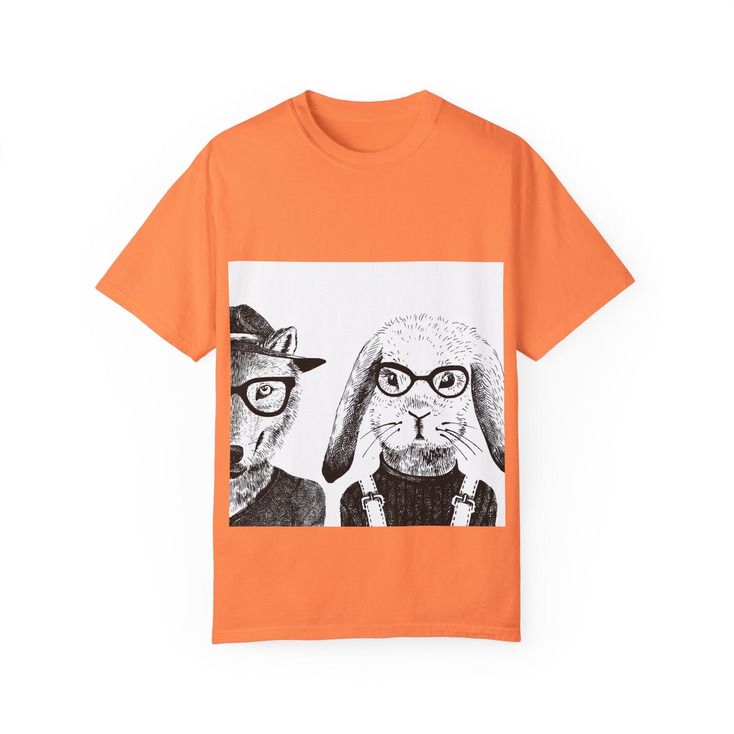 Whimsical Animals Graphic T-Shirt - Cool Fox & Panda Design