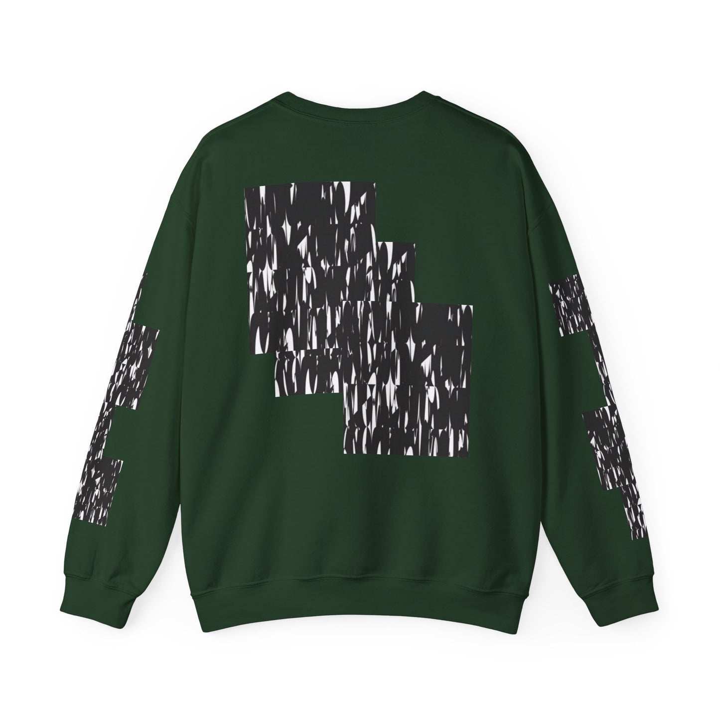 Trendy Graphic Crewneck Sweatshirt | Modern Abstract Black & White Design