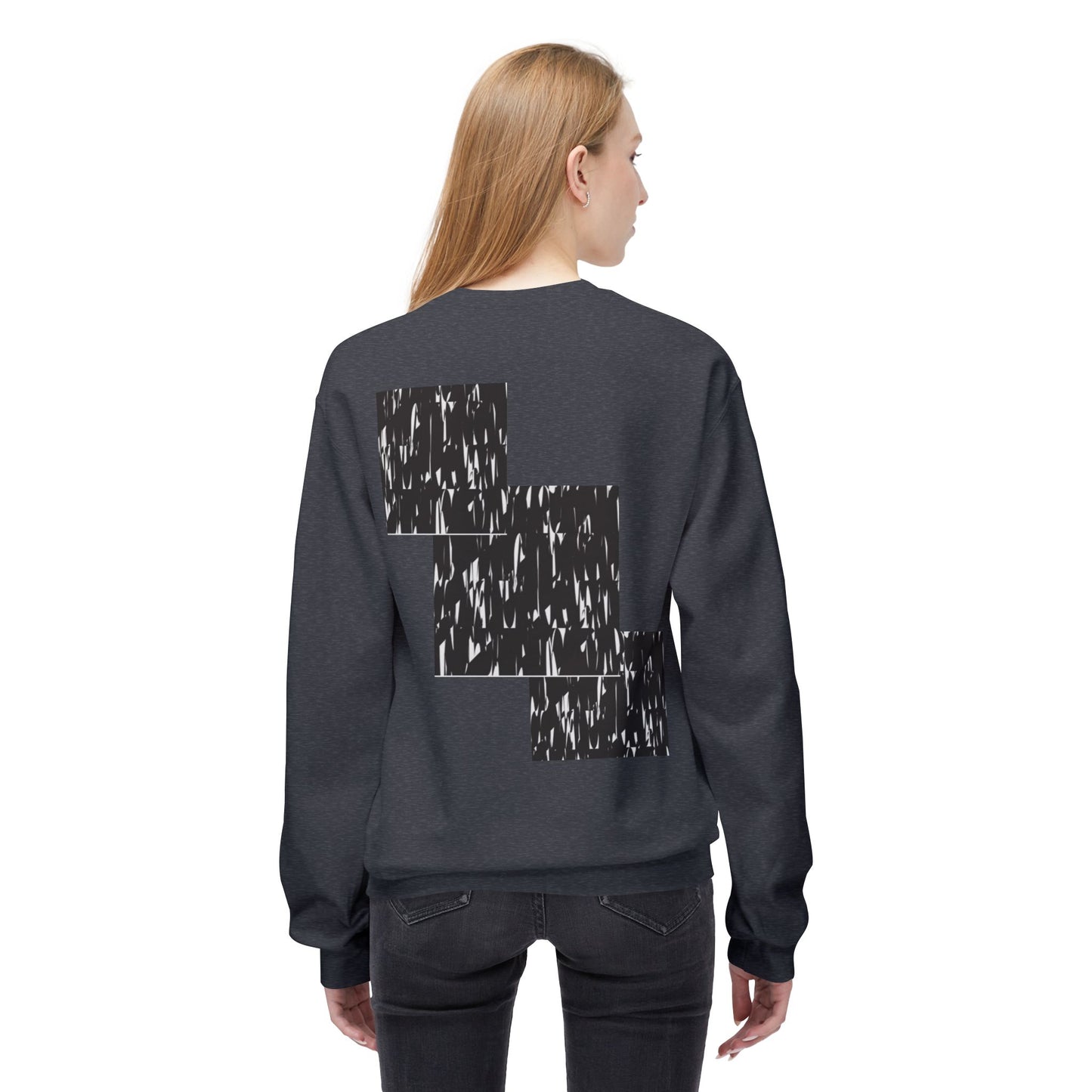 Modern Abstract Fleece Crewneck Sweatshirt - Cozy Unisex Apparel