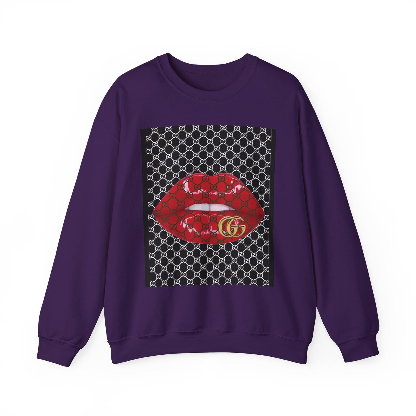 Trendy Unisex Graphic Crewneck Sweatshirt with Lip Design