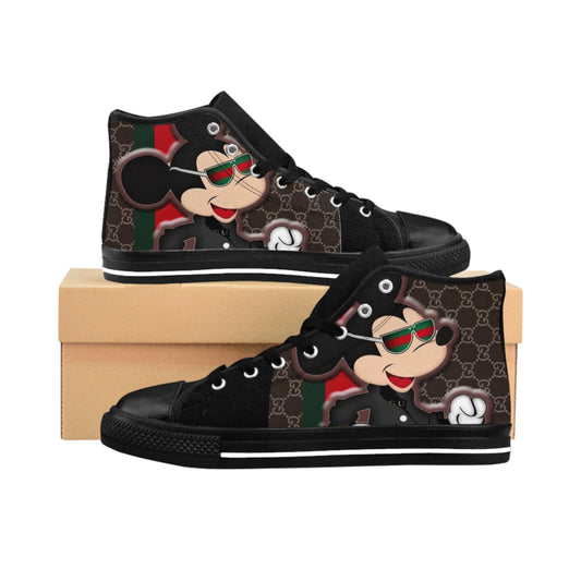 Men's Classic Sneakers - Stylish Mickey Mouse Graphic High Tops