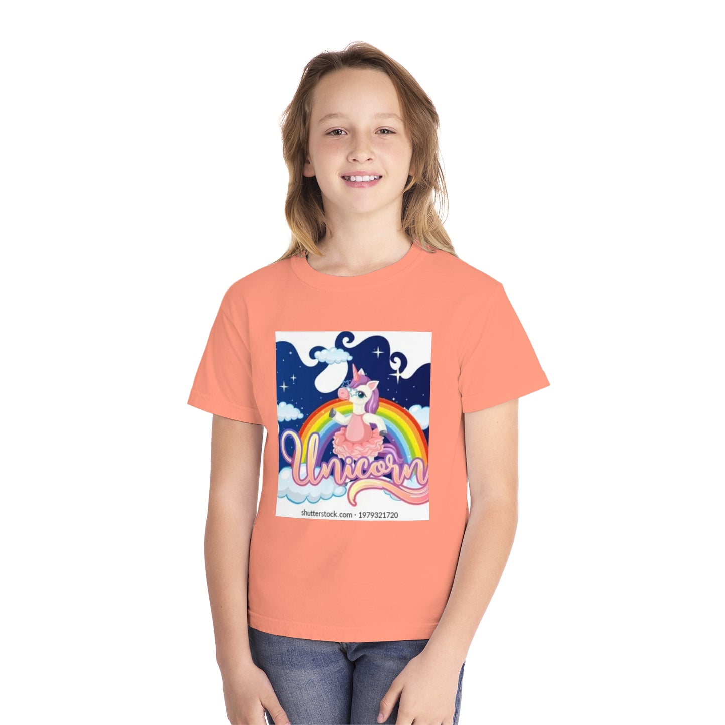 Youth Unicorn Midweight Tee - Colorful Rainbow Graphic T-Shirt