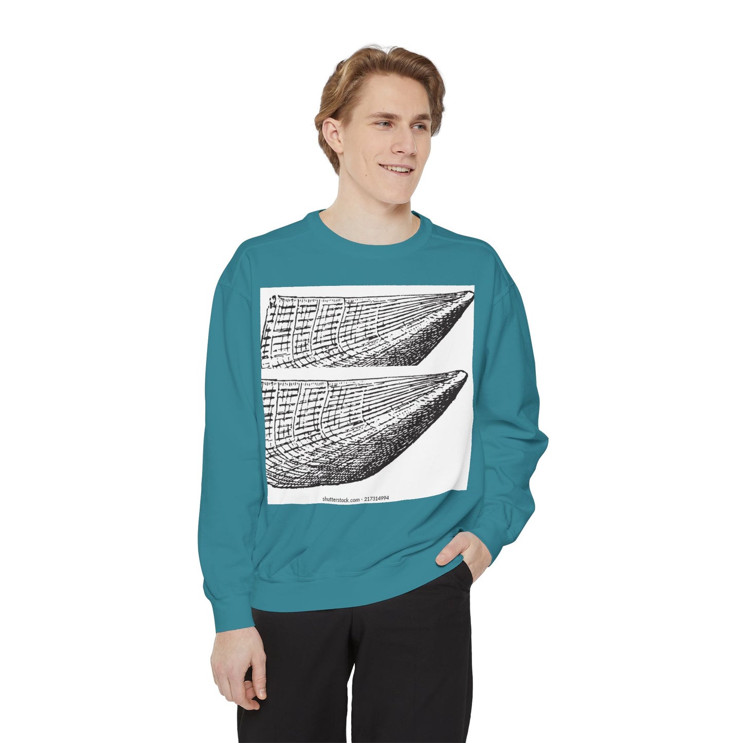 Graphic Unisex Garment-Dyed Sweatshirt | Nautical Design for Ocean Lovers