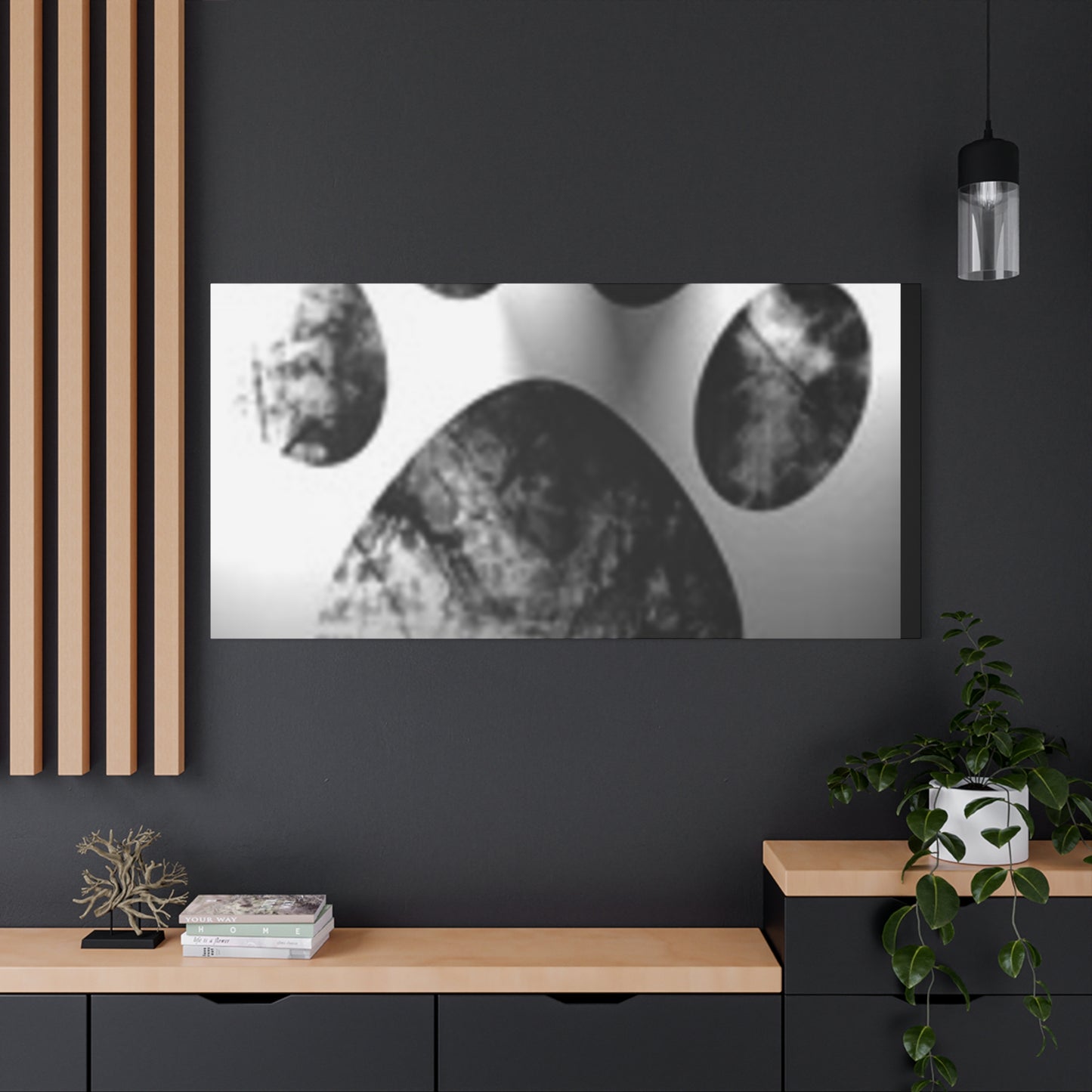 Black Paw Print Canvas Art - Modern Animal Decor for Pet Lovers