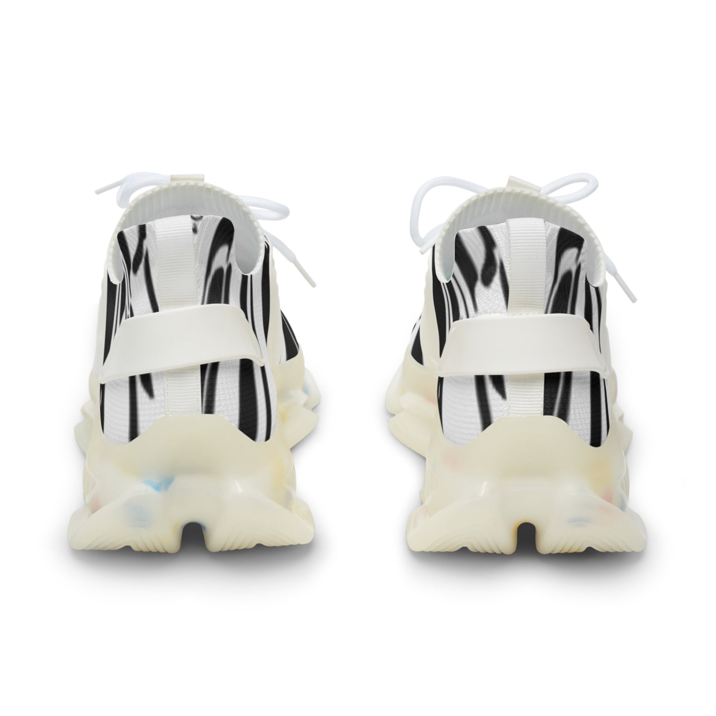 Men's Black and White Mesh Sneakers - Stylish Athletic Footwear