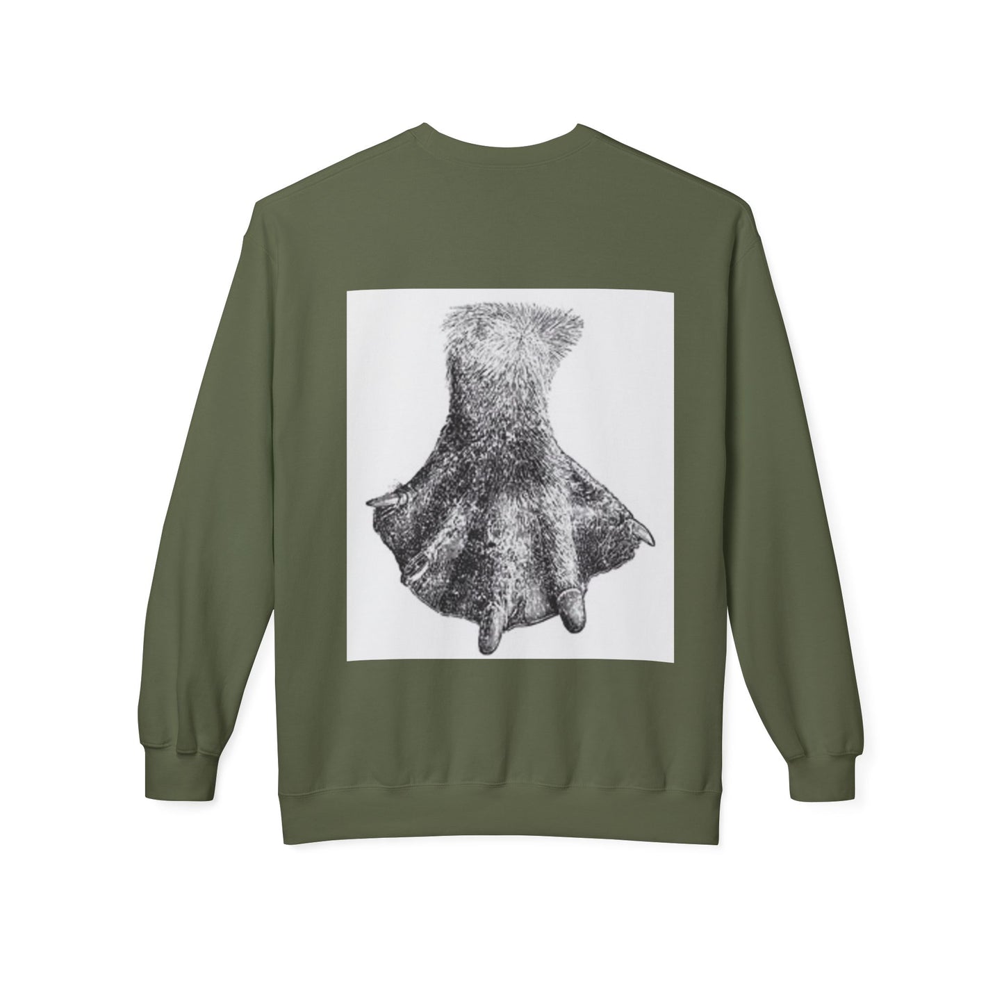 Artistic Fleece Crewneck Sweatshirt with Unique Dress Design