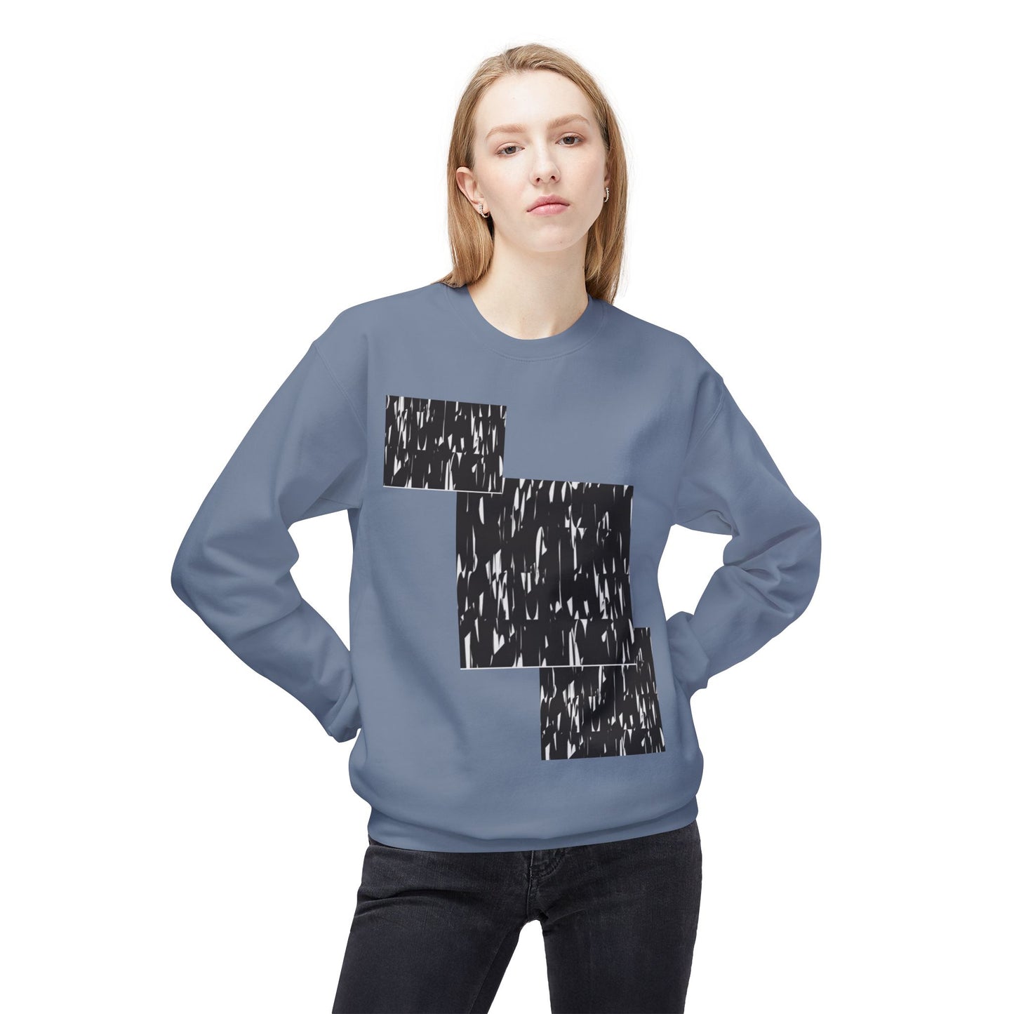 Modern Abstract Fleece Crewneck Sweatshirt - Cozy Unisex Apparel