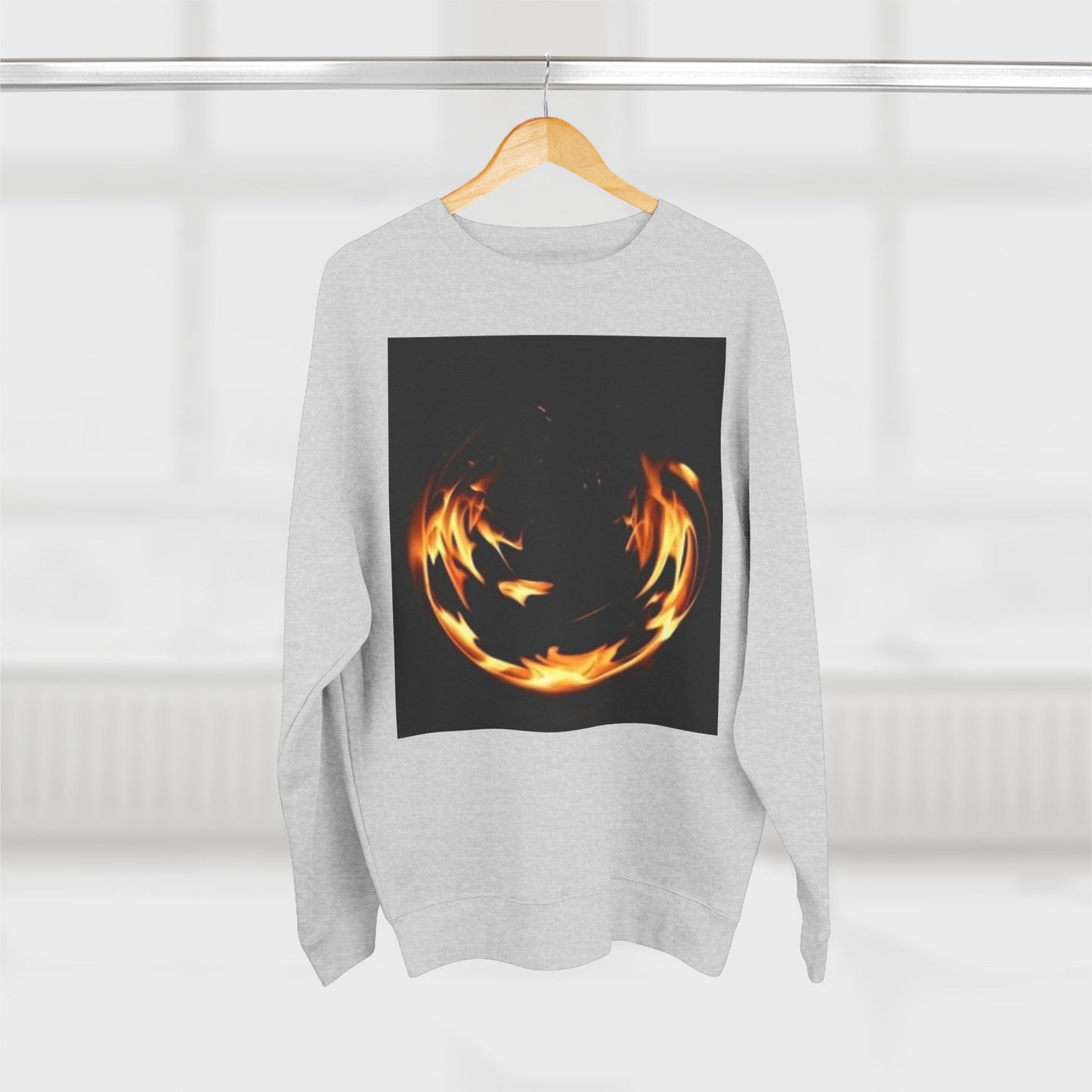 Unisex Crewneck Sweatshirt - Fire Vibes Graphic Sweatshirt for Cozy Nights
