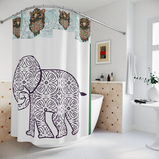 Elegant Elephant Shower Curtain - Boho Bathroom Decor