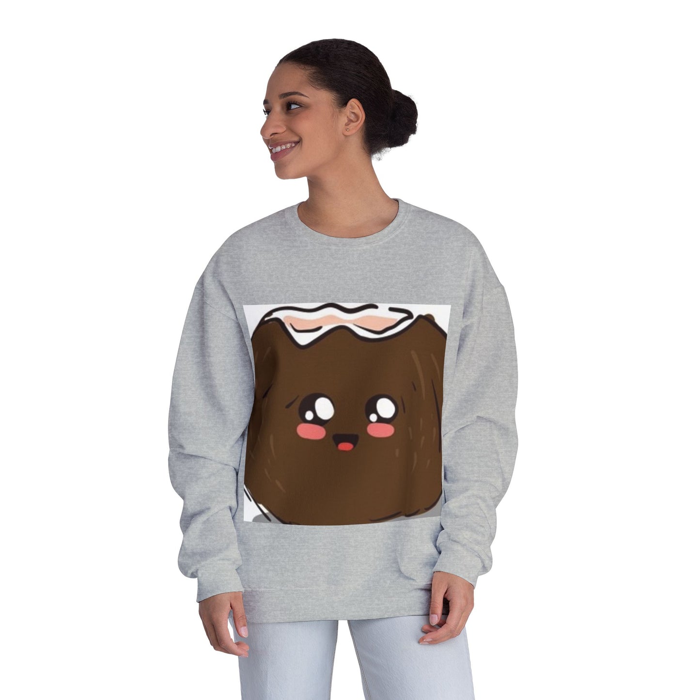 Cute Kawaii Coconut Crewneck Sweatshirt | Unisex Sweatshirt for Food Lovers