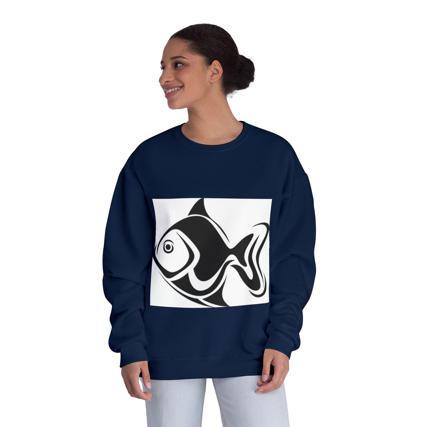 Cute Fish Design Unisex Crewneck Sweatshirt | Cozy Gift for Animal Lovers