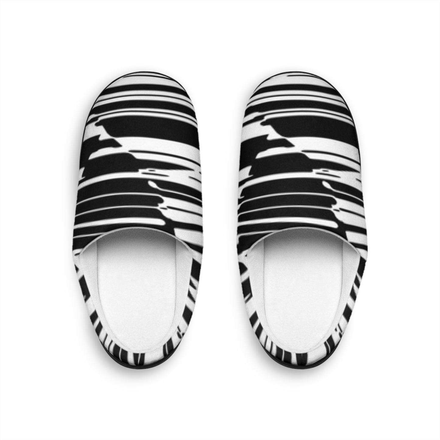 Stylish Black and White Men's Indoor Slippers - Cozy Home Footwear