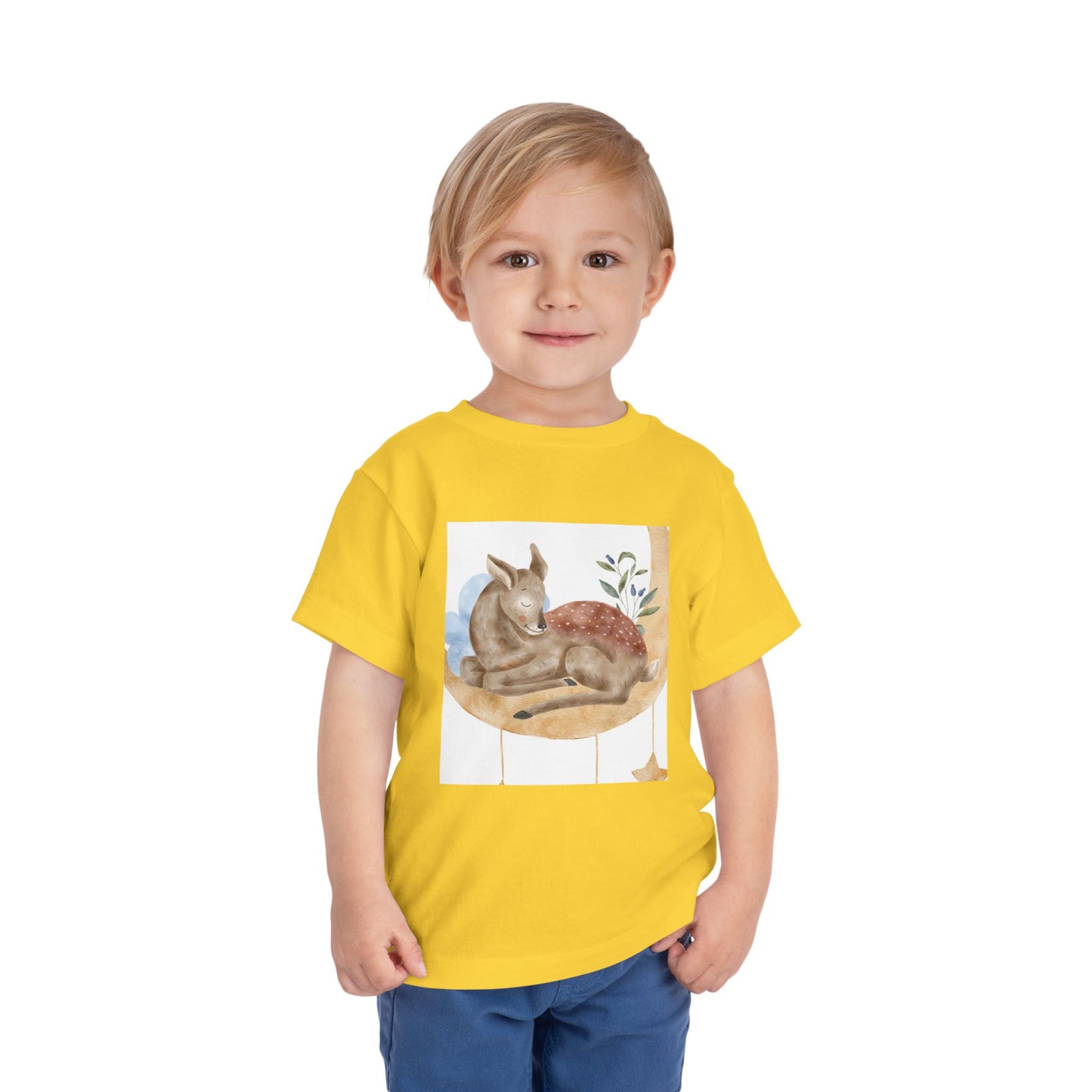 Whimsical Fawn Toddler Tee - Cute Short Sleeve Shirt for Kids