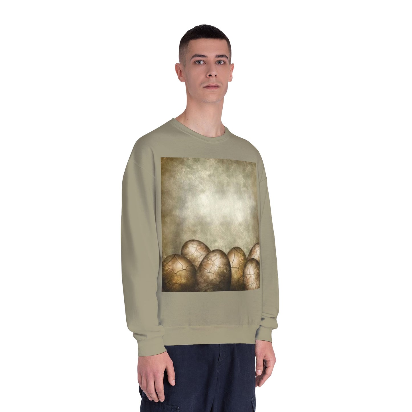 Cozy Vintage Egg Design Crewneck Sweatshirt