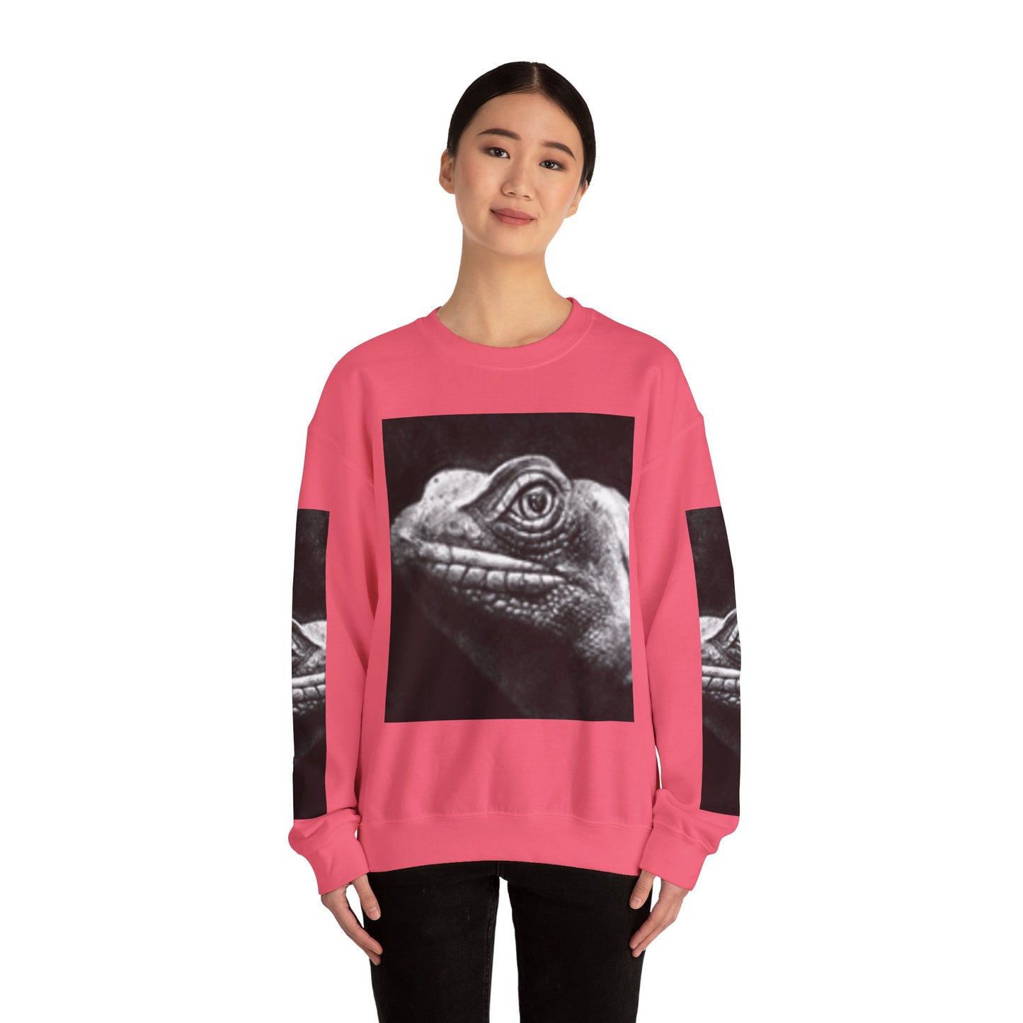 Unique Unisex Crewneck Sweatshirt with Bold Lizard Design