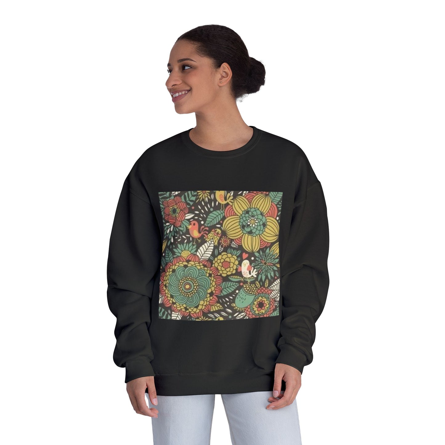 Vibrant Floral Unisex Crewneck Sweatshirt - Cozy Nature-Inspired Apparel