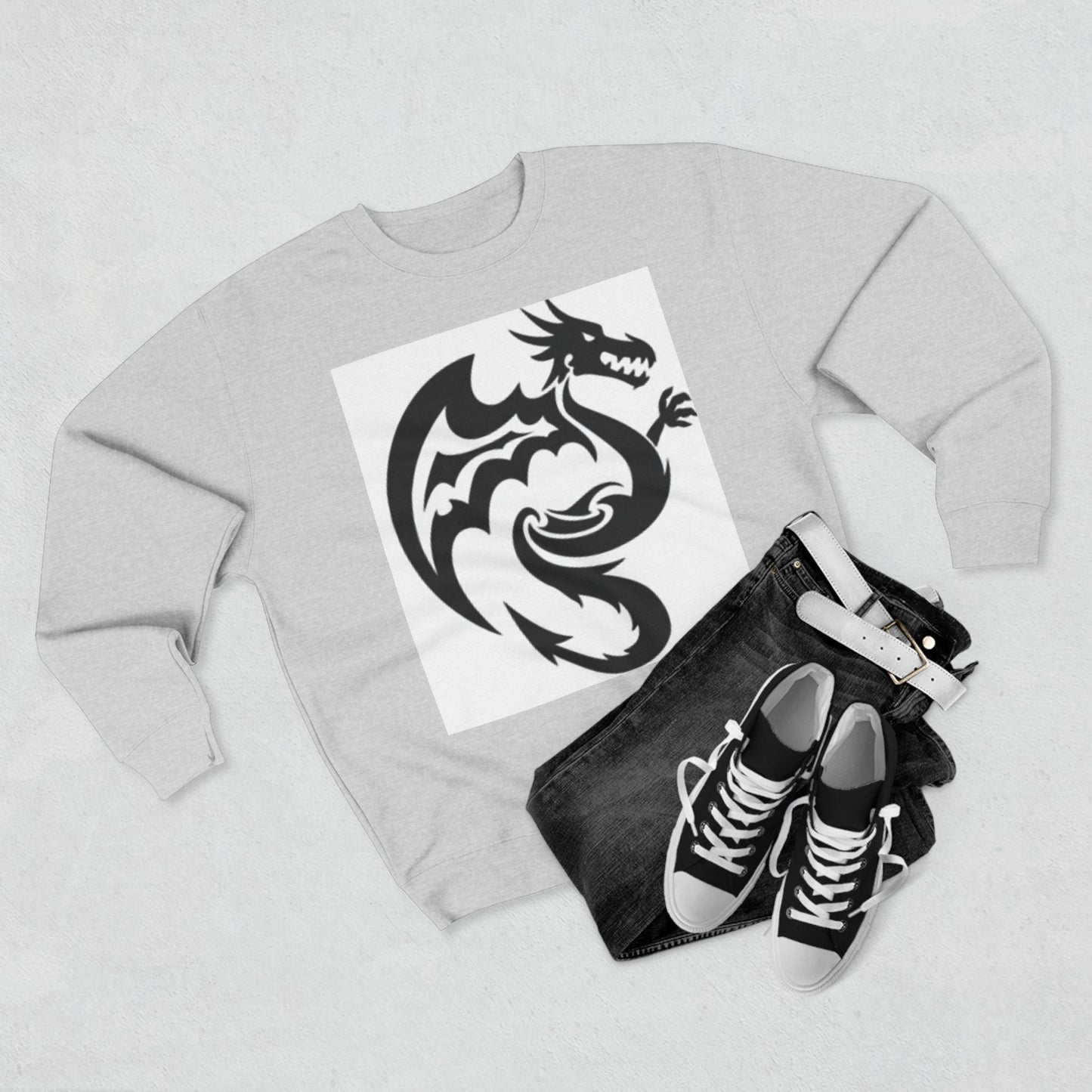 Unisex Dragon Graphic Crewneck Sweatshirt - Stylish & Cozy for Fantasy Lovers