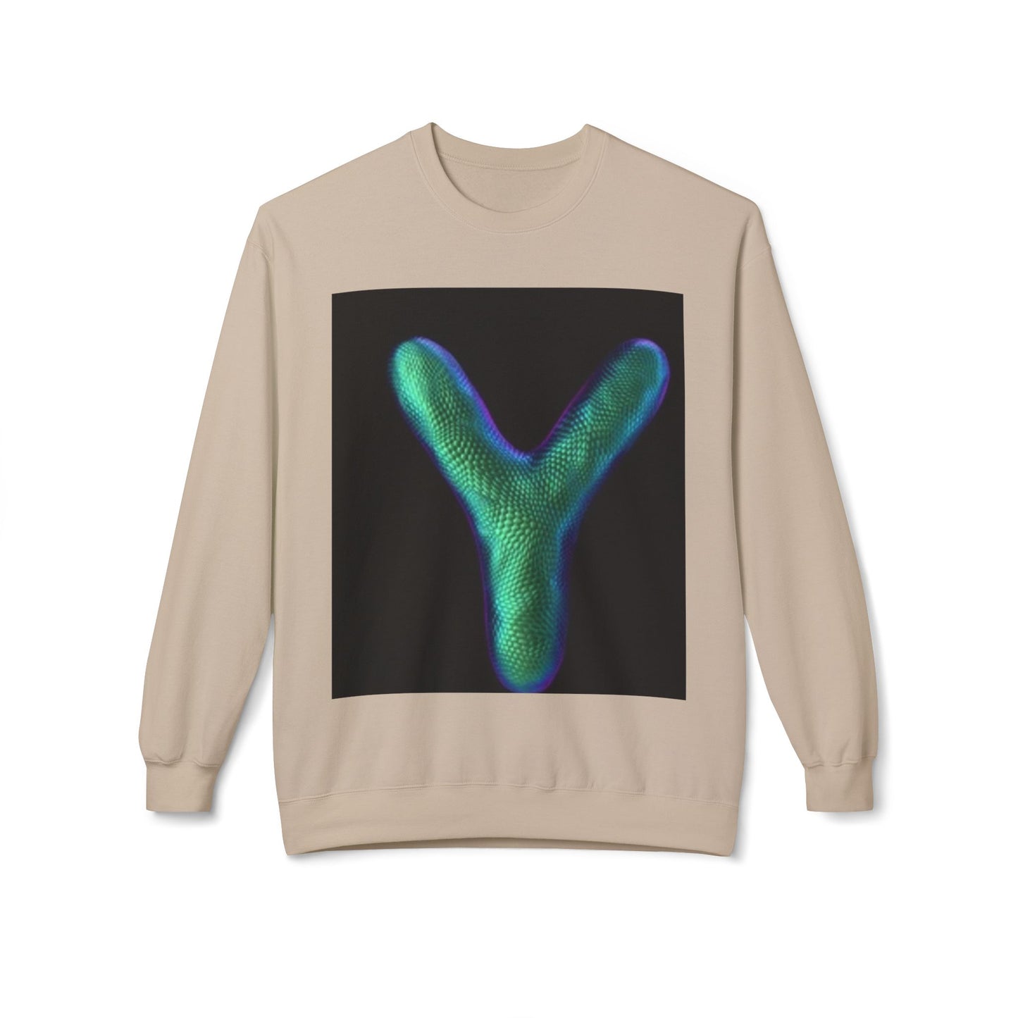 Unisex Y Graphic Fleece Crewneck Sweatshirt - Cozy Modern Style