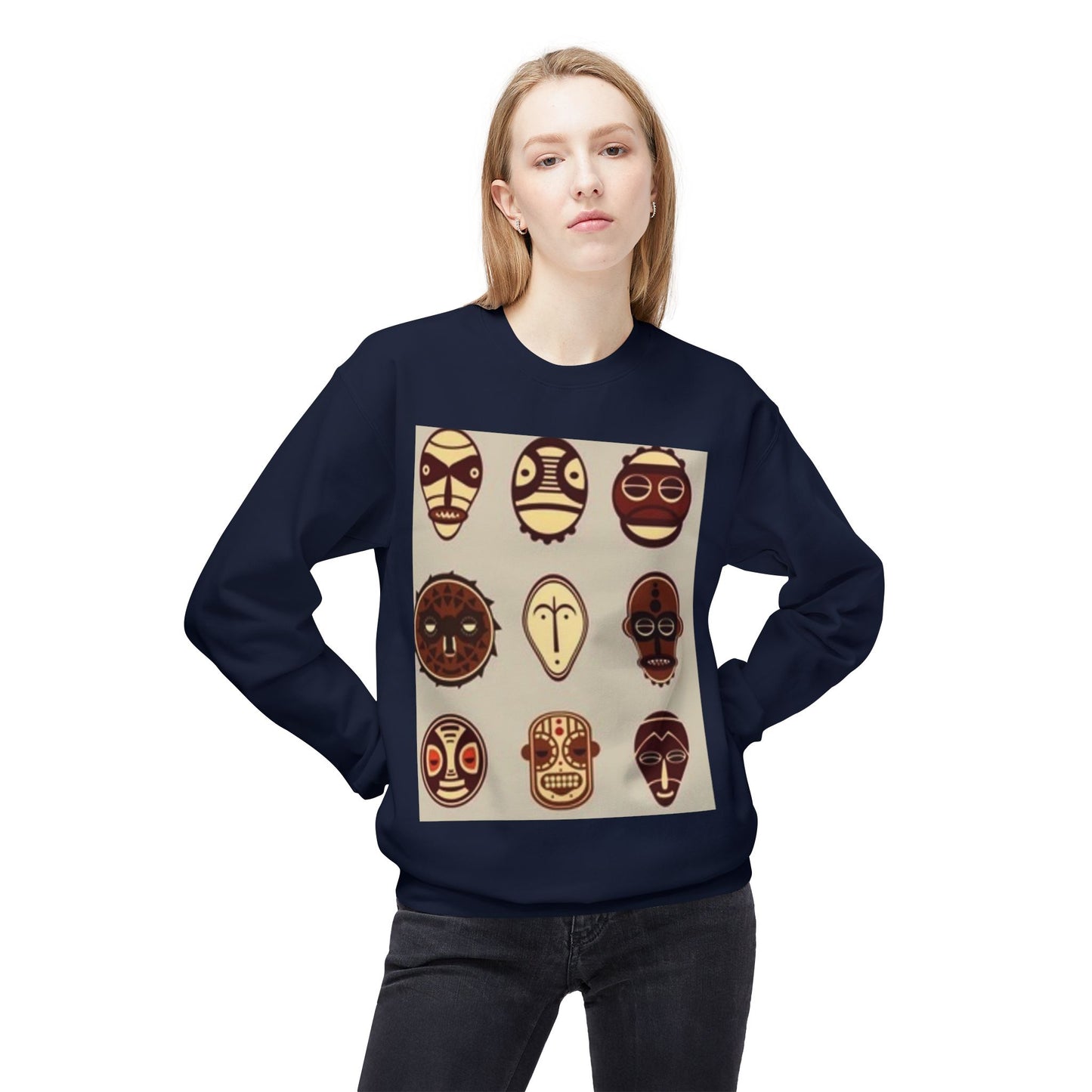 Artistic Horse Illustration Fleece Crewneck Sweatshirt - Unisex
