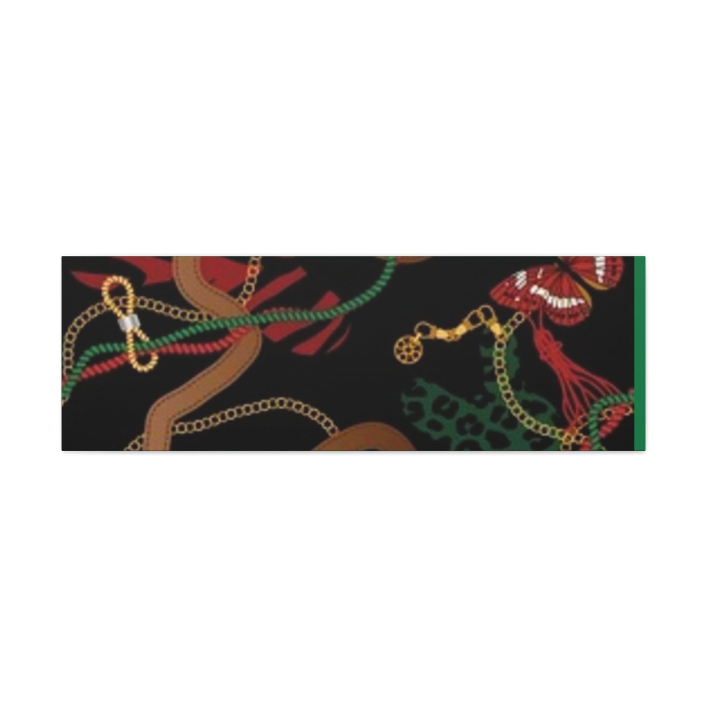 Elegant Matte Canvas Wall Art - Unique Mixed Pattern with Butterflies & Chains