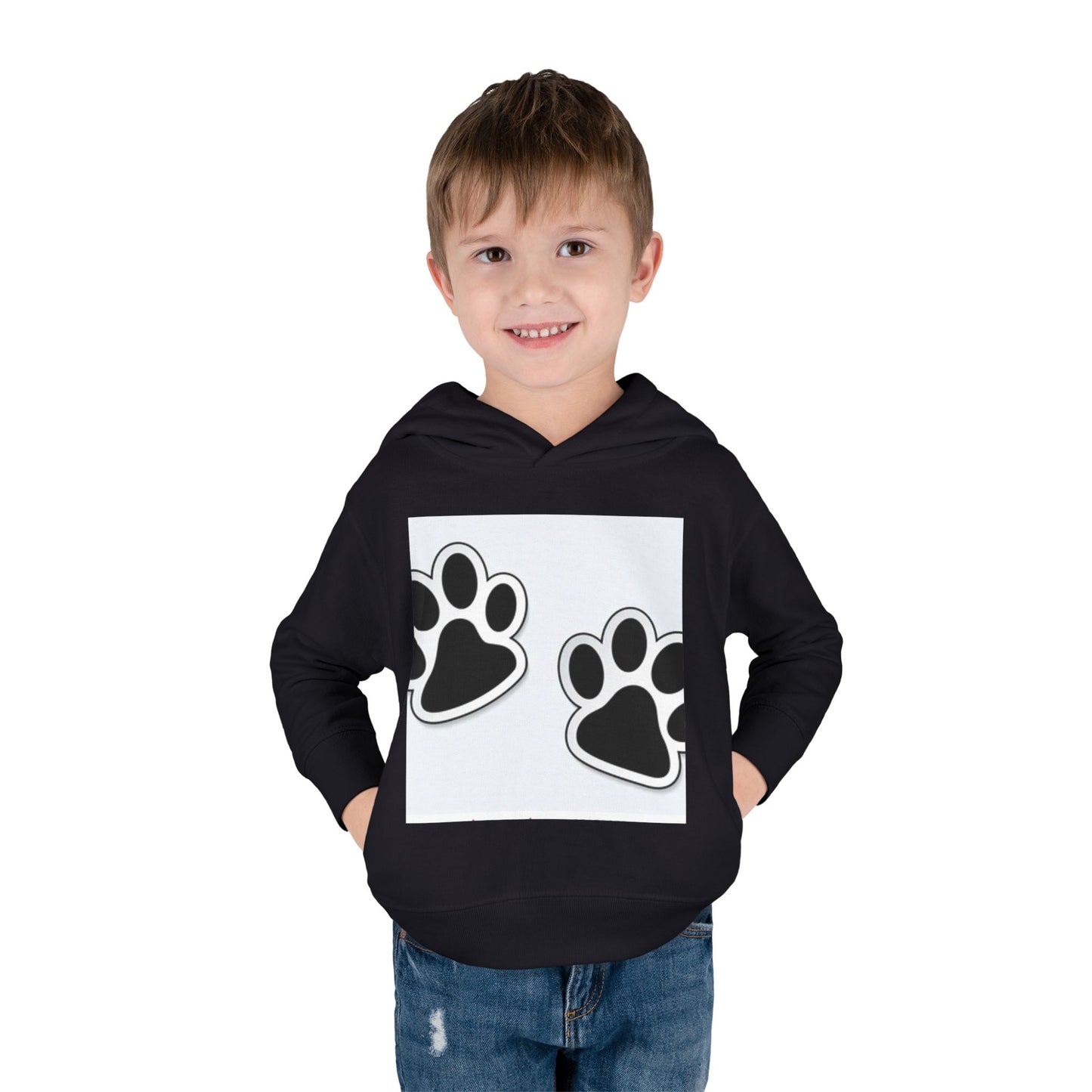 Wildlife Pattern Toddler Pullover Fleece Hoodie - Playful Animal Design for Kids