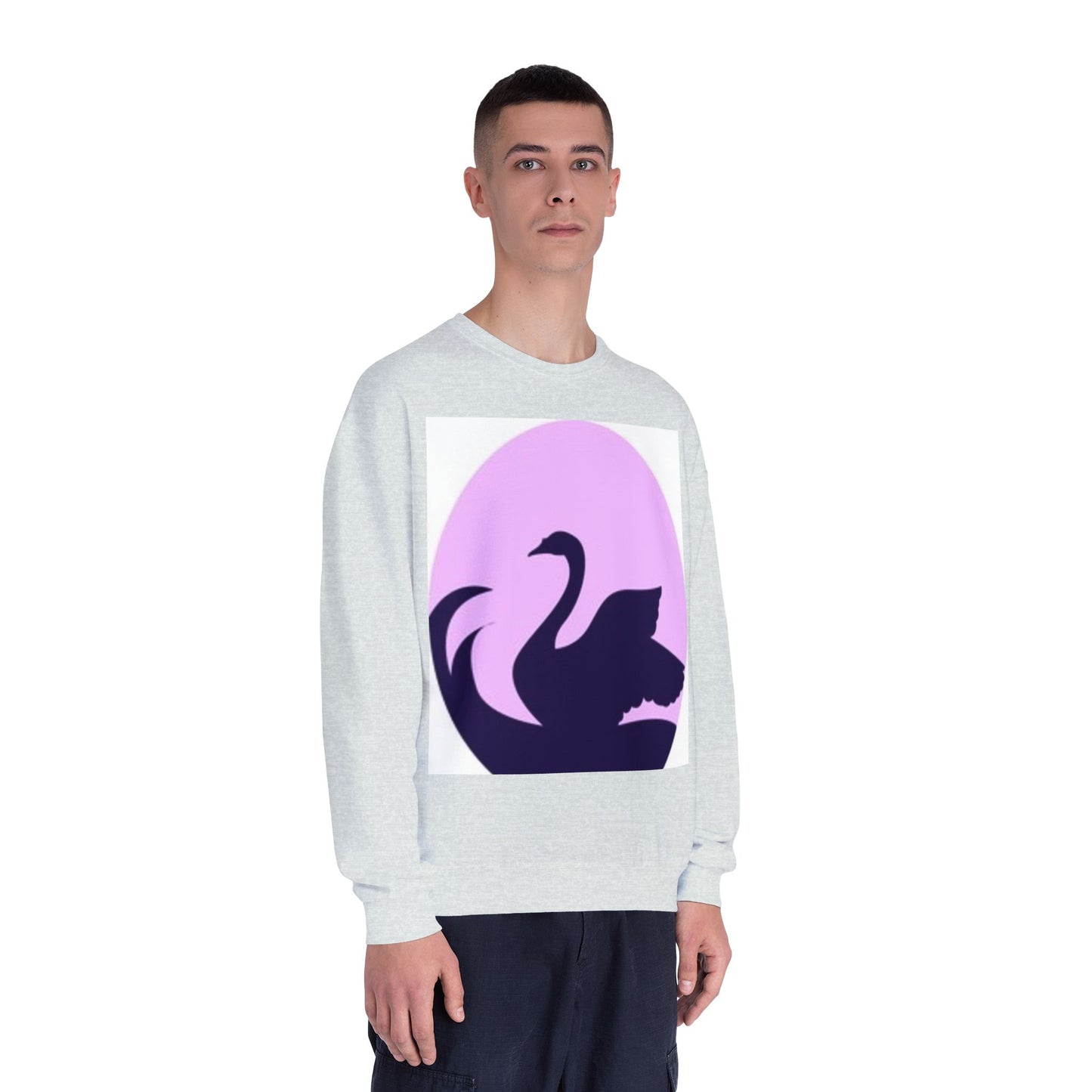 Elegant Swan Silhouette Unisex Crewneck Sweatshirt - Cozy Spring Fashion
