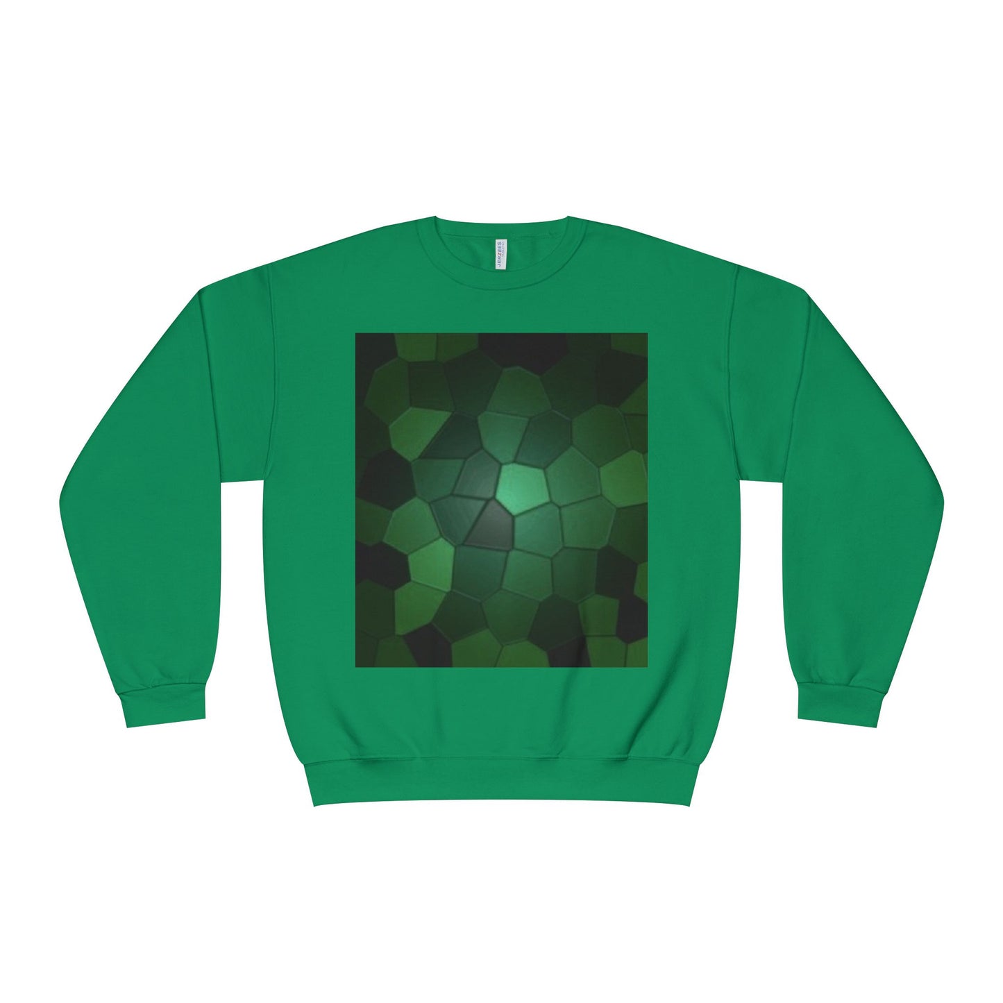 Eco-Friendly Green Hexagon Crewneck Sweatshirt | Unisex Design