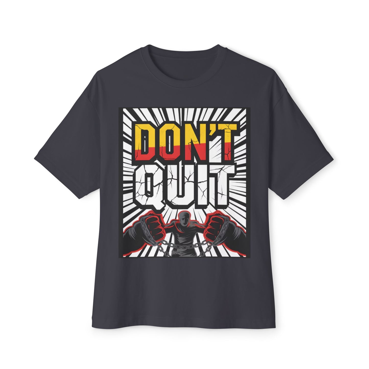 Motivational Oversized Tee - Don't Quit Graphic