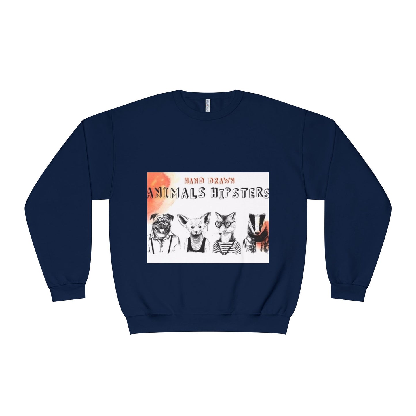 Hand Drawn Animals Hipsters Unisex Crewneck Sweatshirt