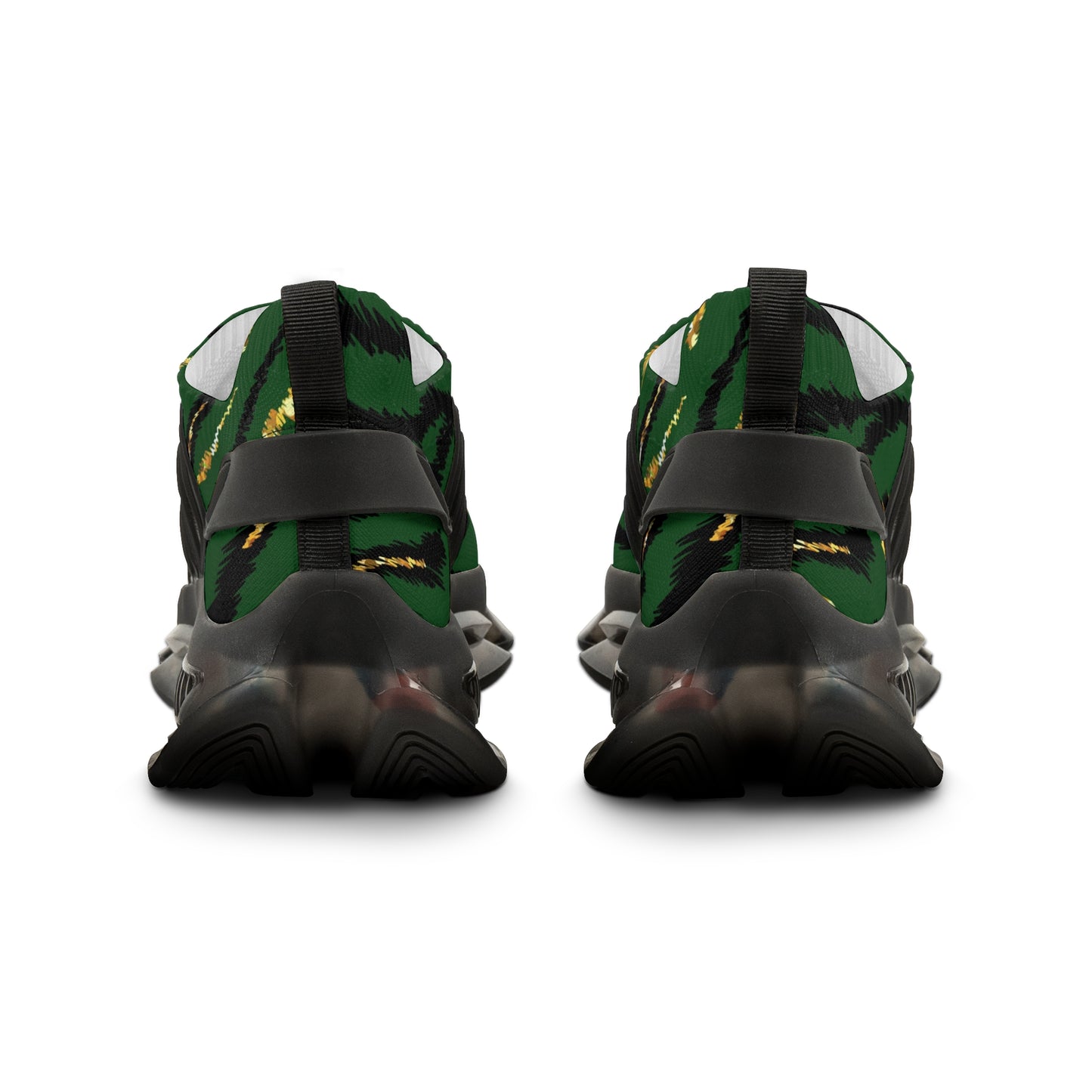 Men's Mesh Sneakers - Stylish Green Zebra Print Athletic Shoes