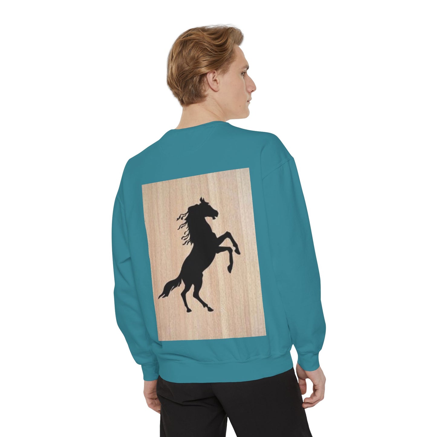 Equestrian Spirit Unisex Garment-Dyed Sweatshirt - Bold Horse Design