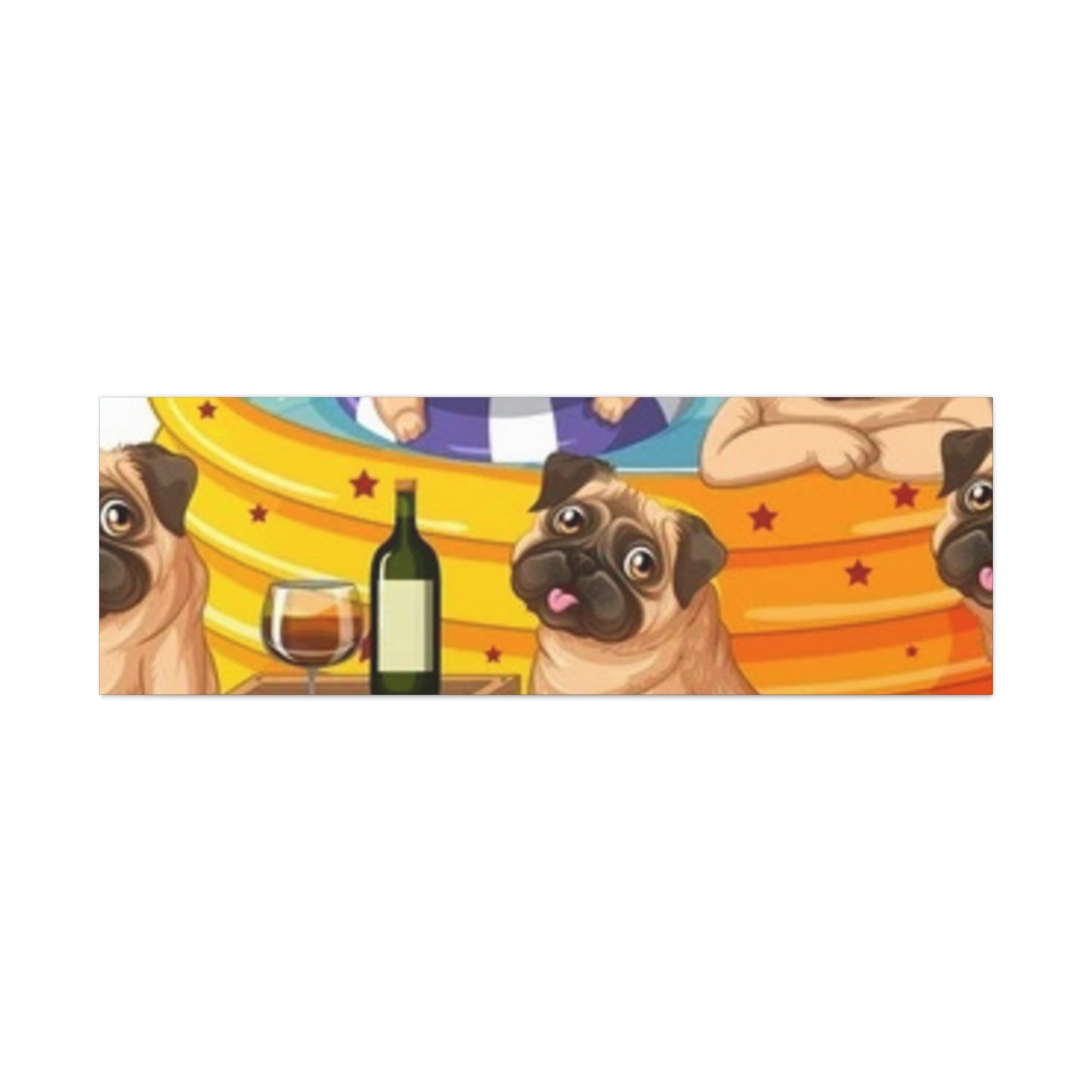 Pug Pool Party Canvas Art - Fun Pet Decor