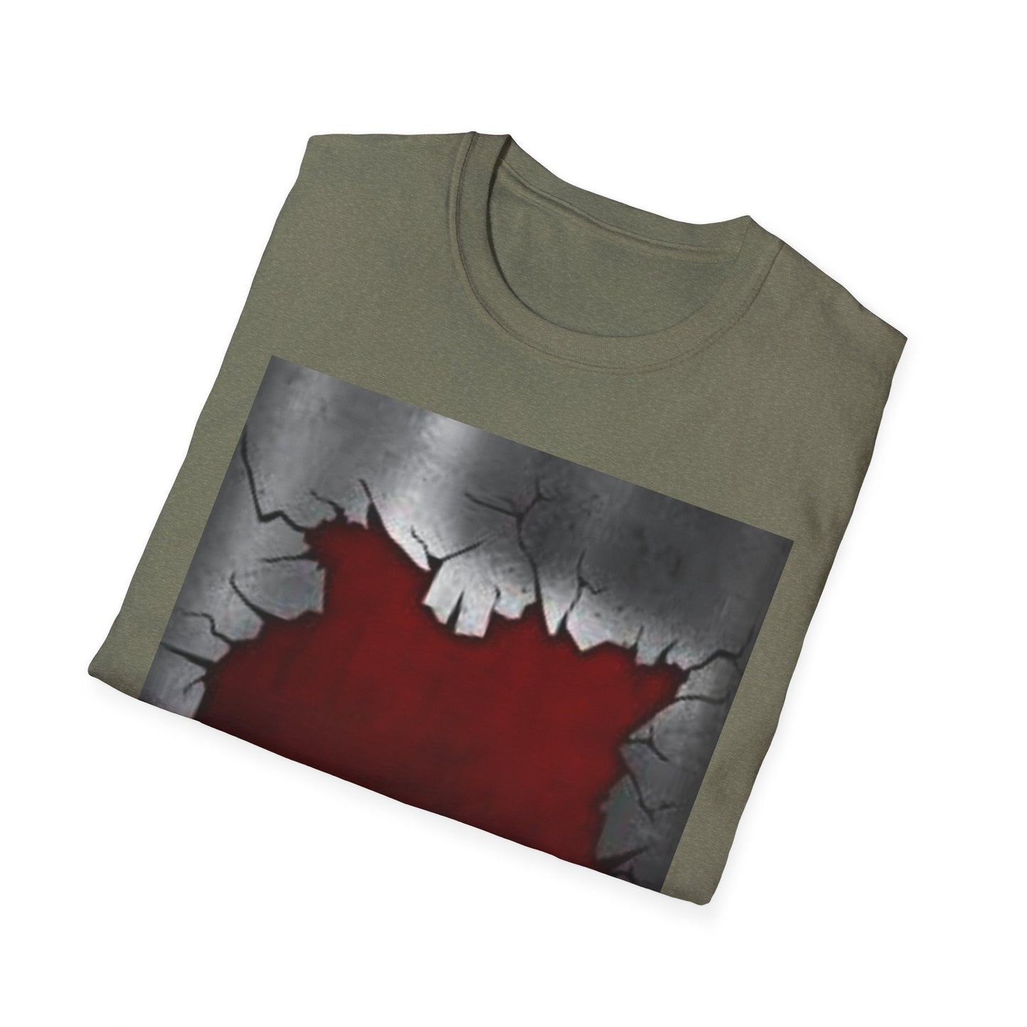 Cracked Wall Unisex Softstyle T-Shirt - Edgy Design for Streetwear Enthusiasts