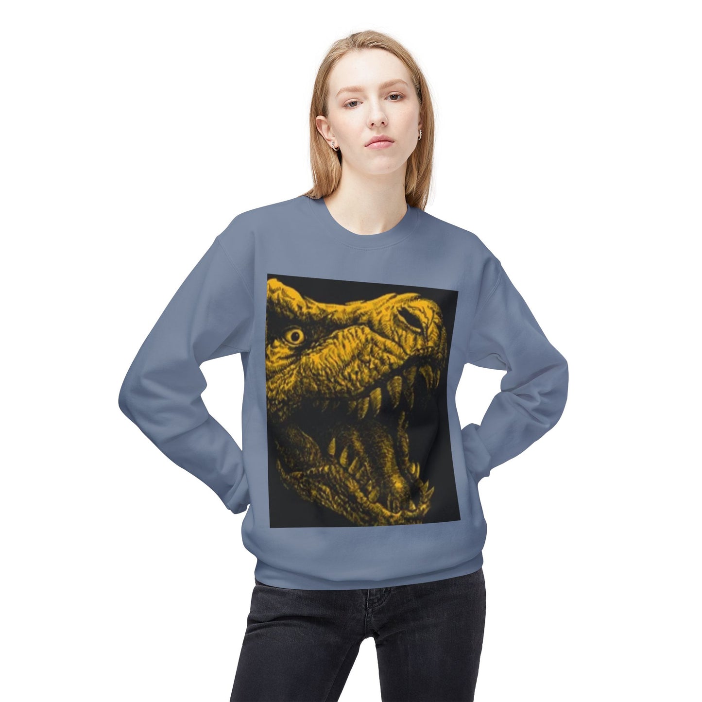 Unisex Dinosaur Graphic Sweatshirt - Cozy Midweight Crewneck