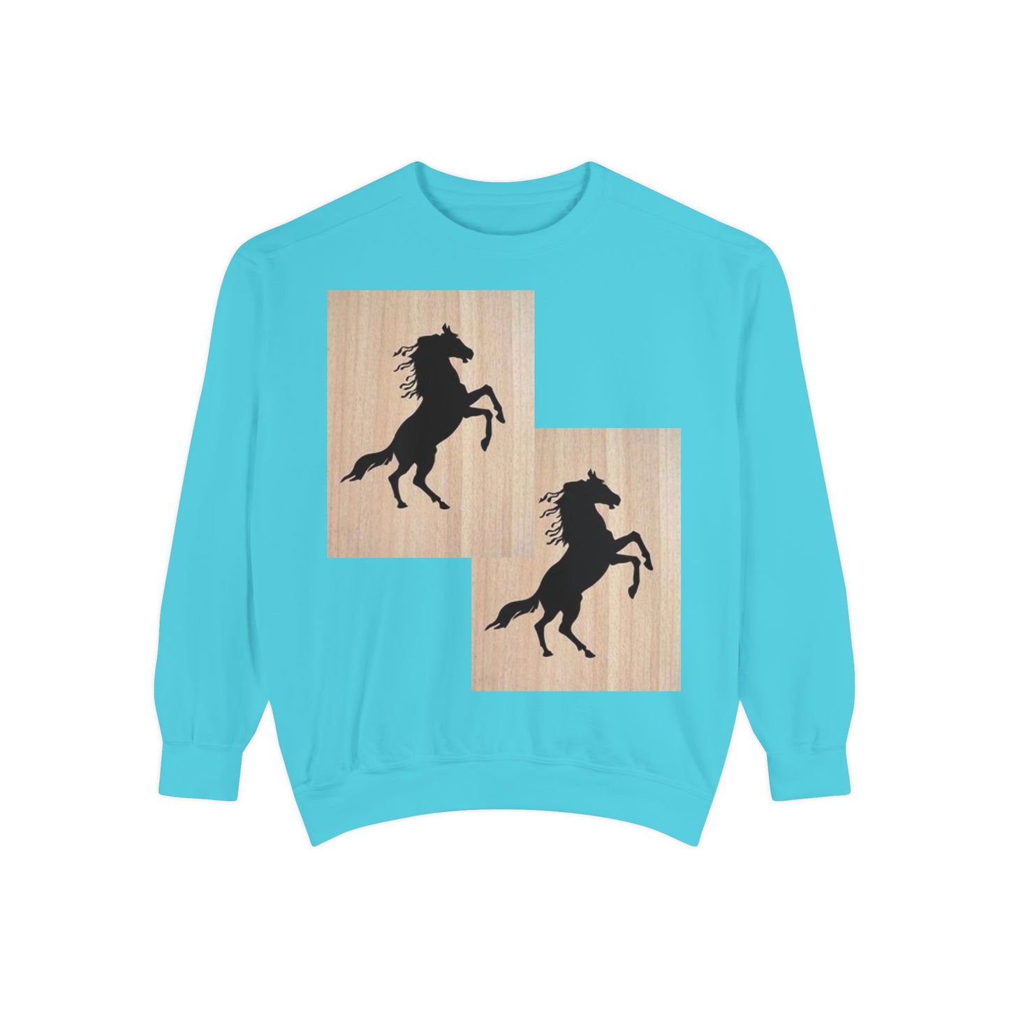 Equestrian Spirit Unisex Garment-Dyed Sweatshirt - Bold Horse Design