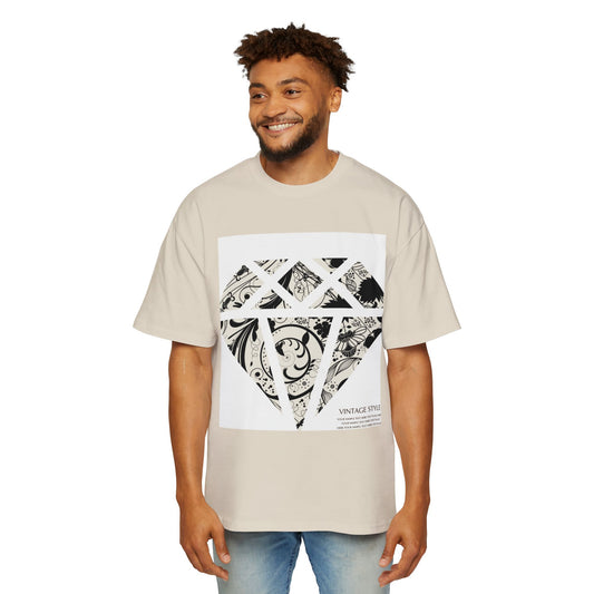 Vintage Style Oversized Tee with Deer and Diamond Print - Perfect for Casual Outfits and Gifts
